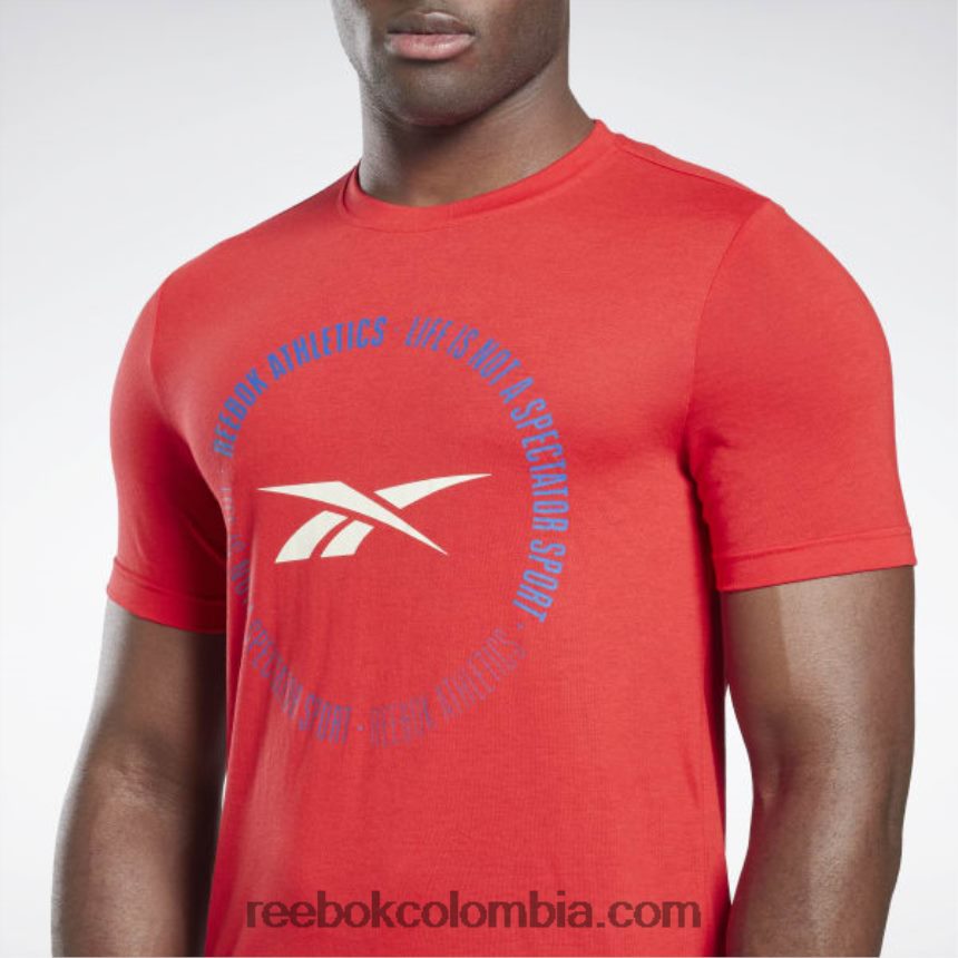 hombres vector rojo la vida no es un deporte para espectadores camiseta gráfica Reebok D260LP1295