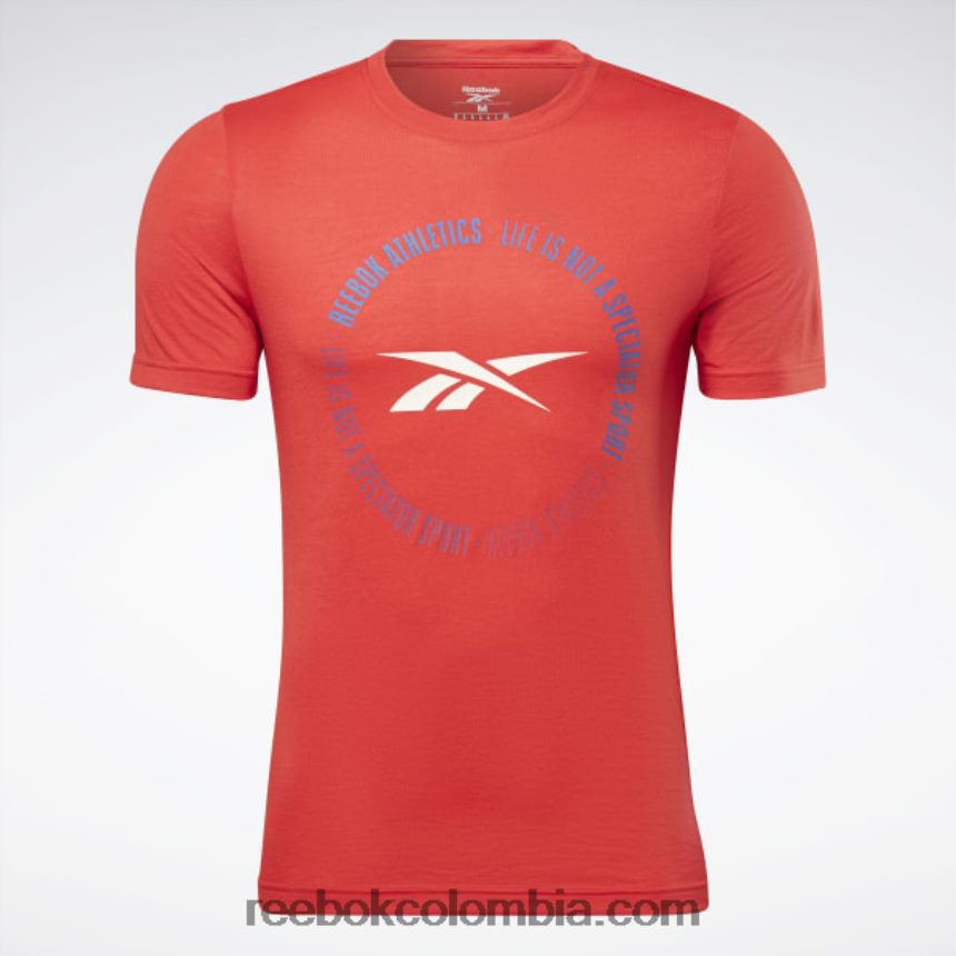 hombres vector rojo la vida no es un deporte para espectadores camiseta gráfica Reebok D260LP1295