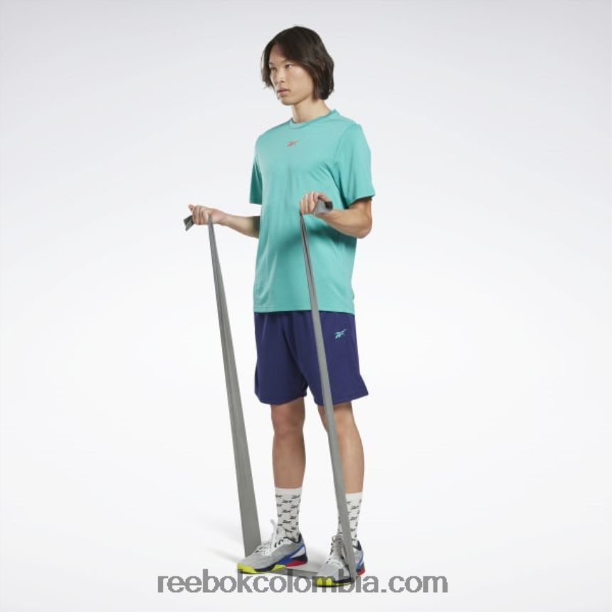 hombres verde azulado semi clásico camiseta jaspeada lista para entrenar Reebok D260LP1267