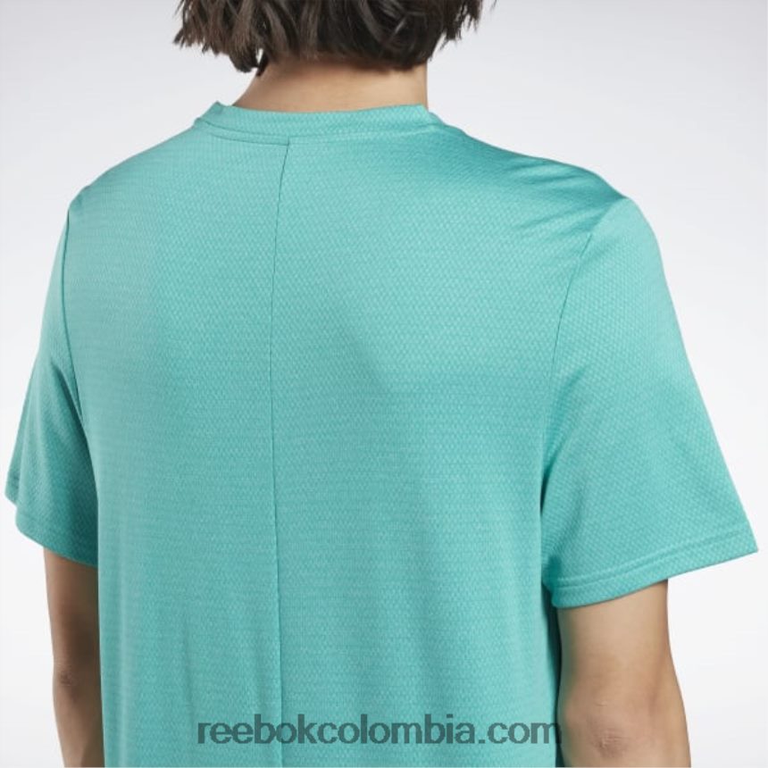 hombres verde azulado semi clásico camiseta jaspeada lista para entrenar Reebok D260LP1267
