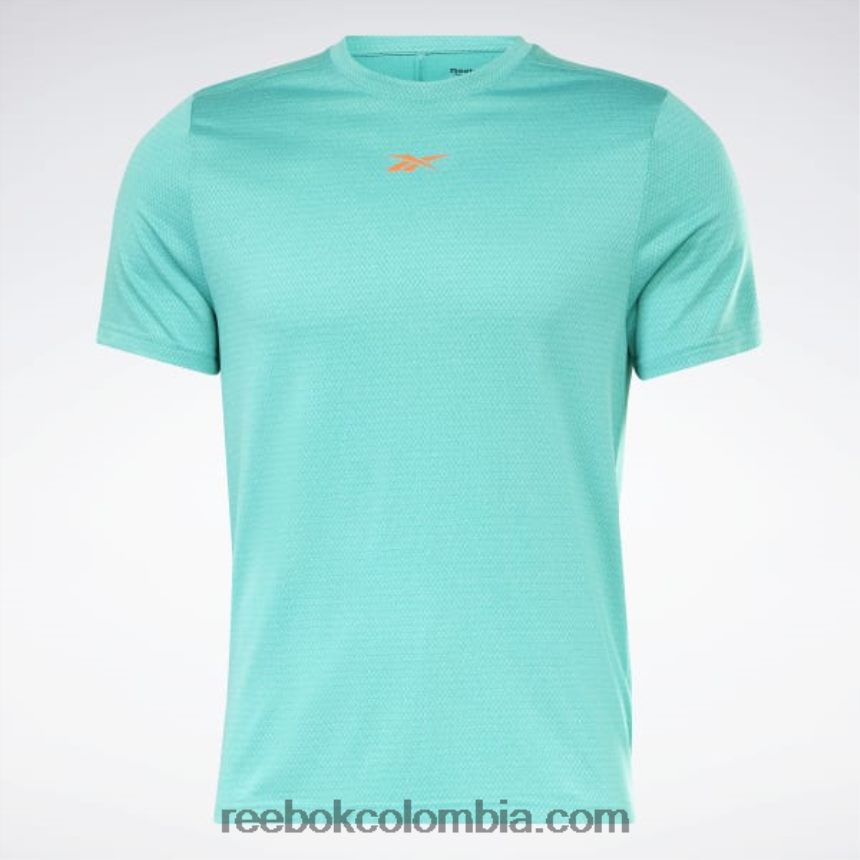 hombres verde azulado semi clásico camiseta jaspeada lista para entrenar Reebok D260LP1267