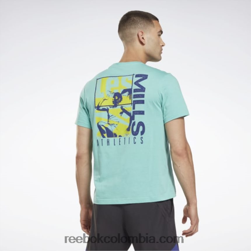 hombres verde azulado semi clásico les mills camiseta gráfica Reebok D260LP1313