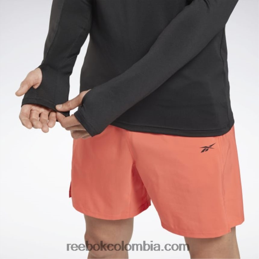 hombres negro top deportivo con media cremallera Reebok D260LP1300