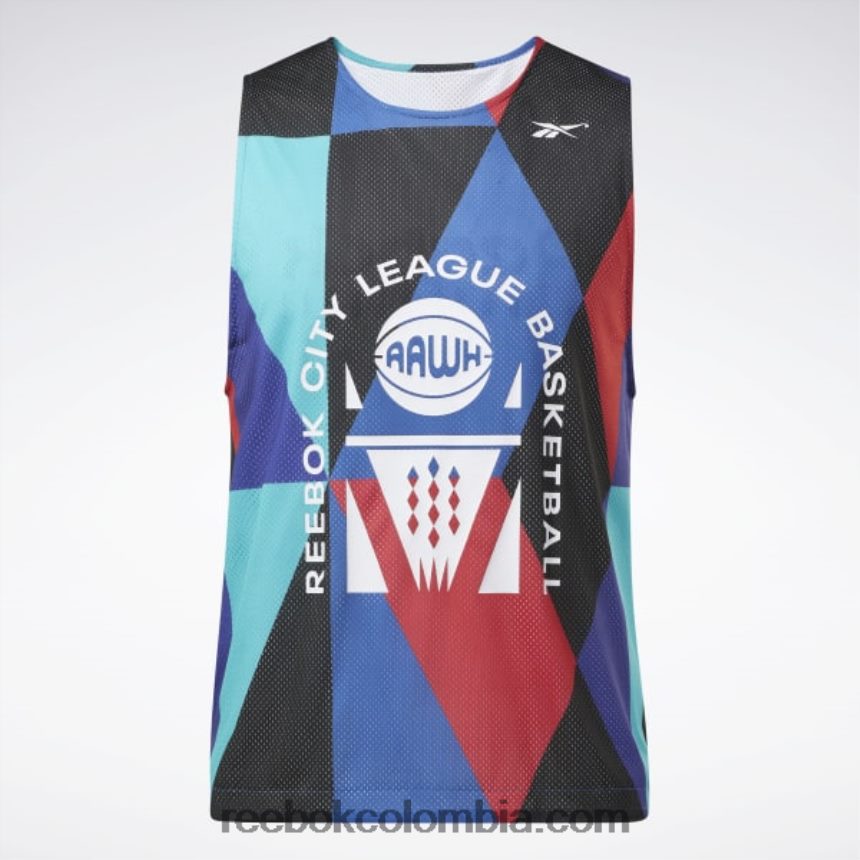 hombres vector azul camiseta de malla reversible de la liga de la ciudad Reebok D260LP1310