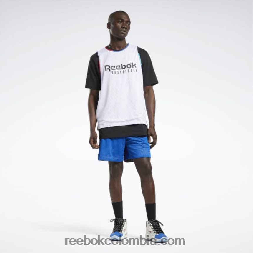 hombres vector azul camiseta de malla reversible de la liga de la ciudad Reebok D260LP1310