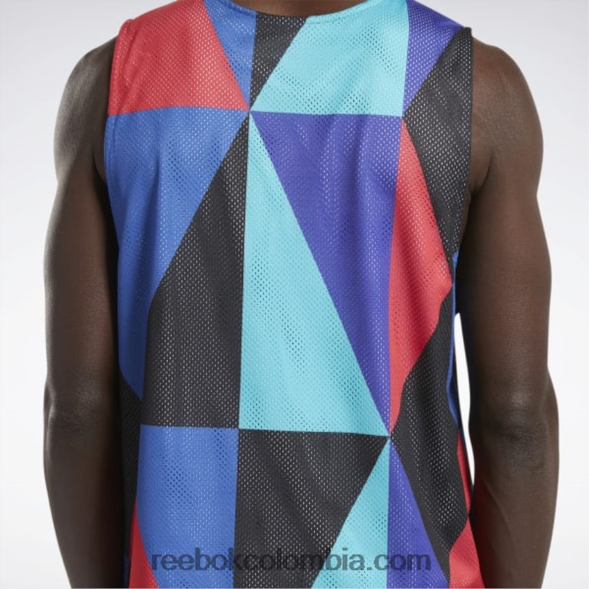 hombres vector azul camiseta de malla reversible de la liga de la ciudad Reebok D260LP1310