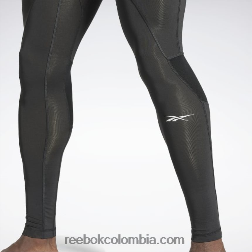 hombres noche negra medias de compresión listas para entrenar Reebok D260LP1187