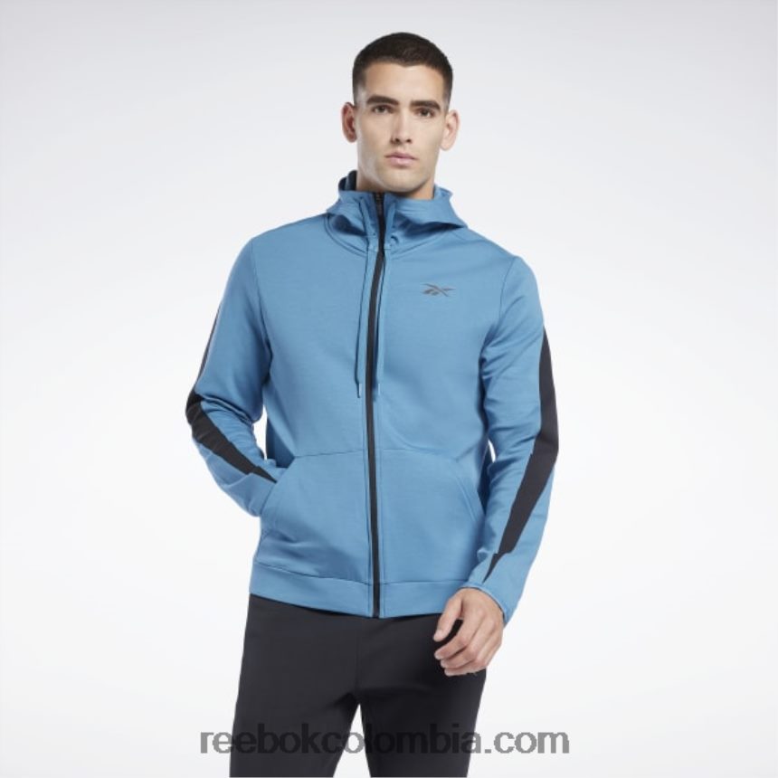 hombres azul acero s23-r sudadera con cremallera dreamblend Reebok D260LP1224