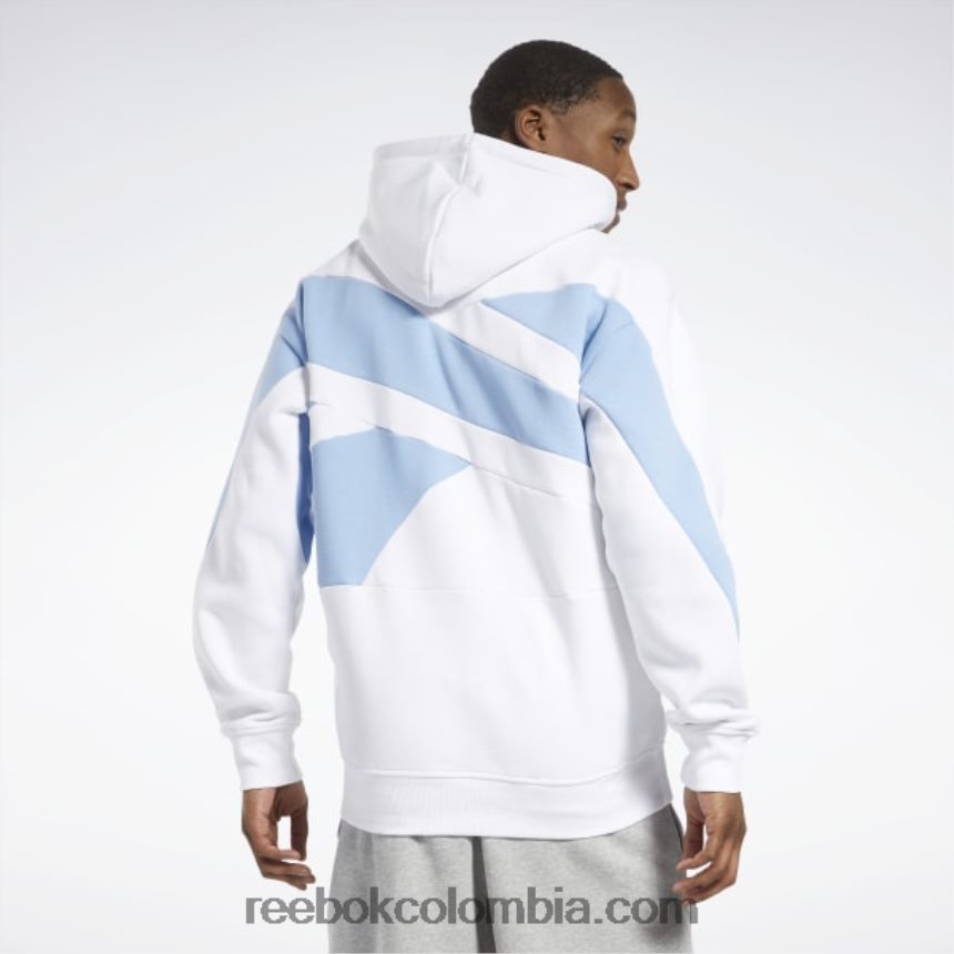 hombres blanco sudadera con capucha de lana de vector de espalda de baloncesto Reebok D260LP1144