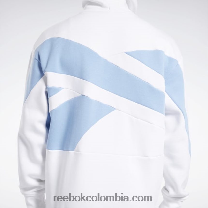 hombres blanco sudadera con capucha de lana de vector de espalda de baloncesto Reebok D260LP1144