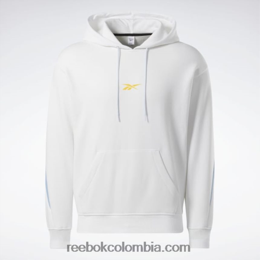 hombres blanco sudadera con capucha de lana de vector de espalda de baloncesto Reebok D260LP1144