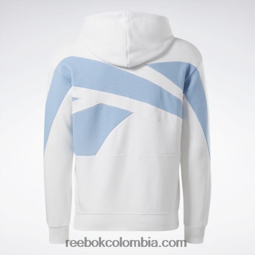 hombres blanco sudadera con capucha de lana de vector de espalda de baloncesto Reebok D260LP1144
