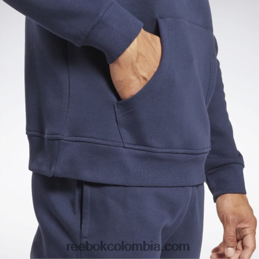 hombres vector de la marina sudadera con capucha y logo apilado de identidad polar Reebok D260LP1175