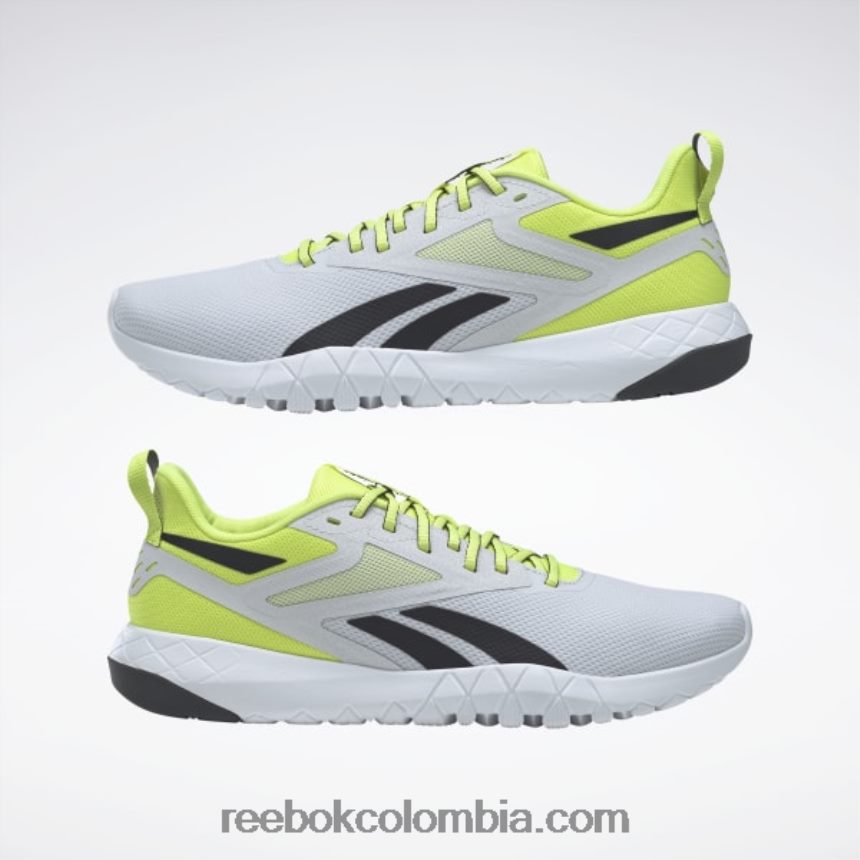 hombres amarillo ácido solar/gris frío/núcleo negro zapatillas de entrenamiento flexagon force 4 hombre Reebok D260LP1164