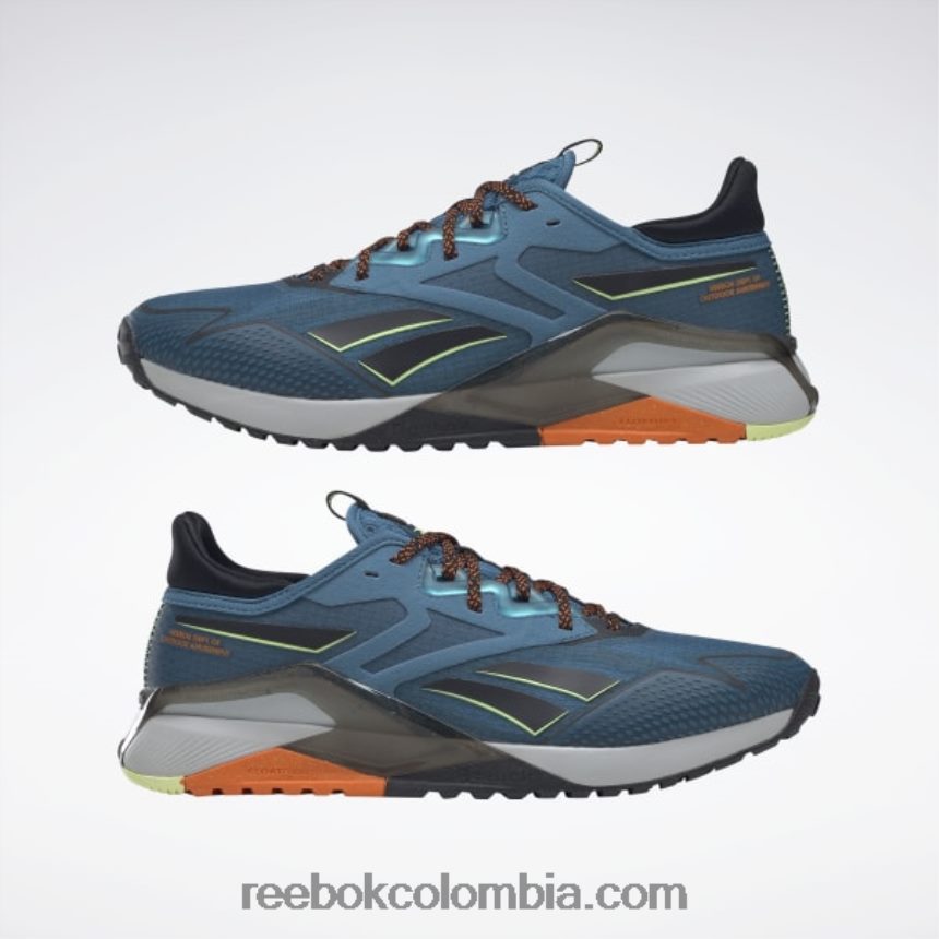 hombres azul acero s23-r/núcleo negro/naranja aplastante s23-r zapatillas de entrenamiento nano x2 tr adventure hombre Reebok D260LP1309