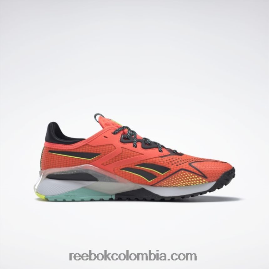 hombres bengala naranja/núcleo negro/ácido solar amarillo zapatillas de entrenamiento nano x2 tr adventure hombre Reebok D260LP1116