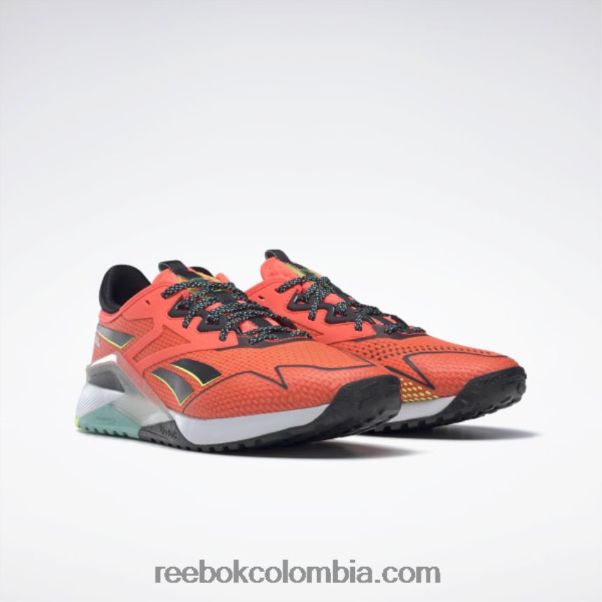 hombres bengala naranja/núcleo negro/ácido solar amarillo zapatillas de entrenamiento nano x2 tr adventure hombre Reebok D260LP1116