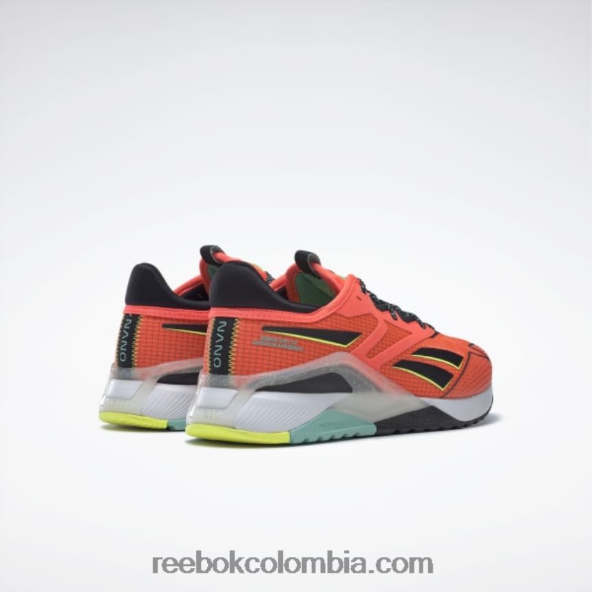 hombres bengala naranja/núcleo negro/ácido solar amarillo zapatillas de entrenamiento nano x2 tr adventure hombre Reebok D260LP1116