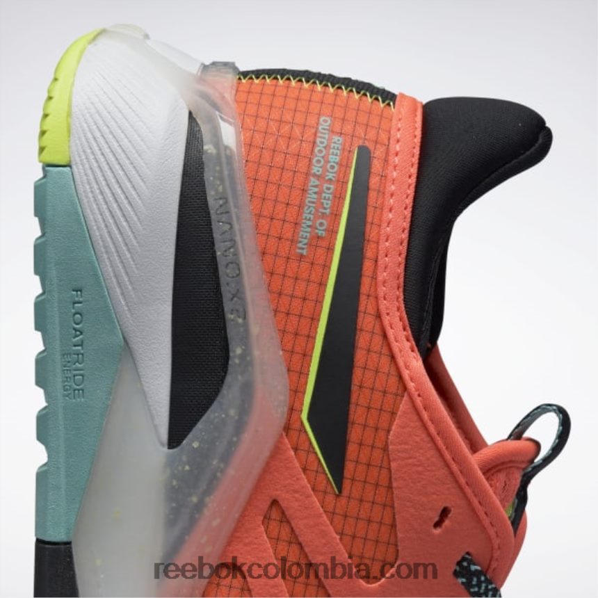 hombres bengala naranja/núcleo negro/ácido solar amarillo zapatillas de entrenamiento nano x2 tr adventure hombre Reebok D260LP1116