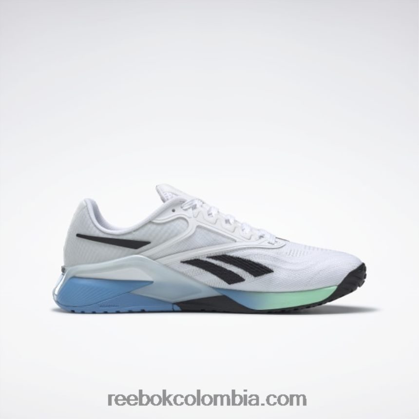 hombres blanco ftwr/azul esencial/menta indirecta zapatillas de entrenamiento nano x2 para hombre Reebok D260LP1060