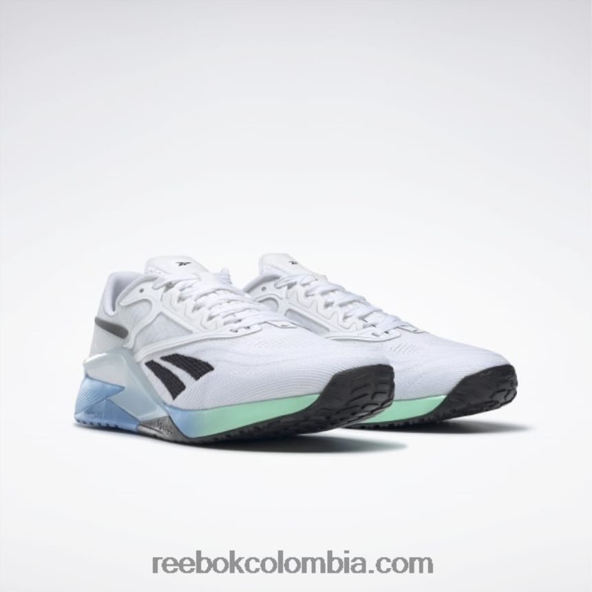 hombres blanco ftwr/azul esencial/menta indirecta zapatillas de entrenamiento nano x2 para hombre Reebok D260LP1060