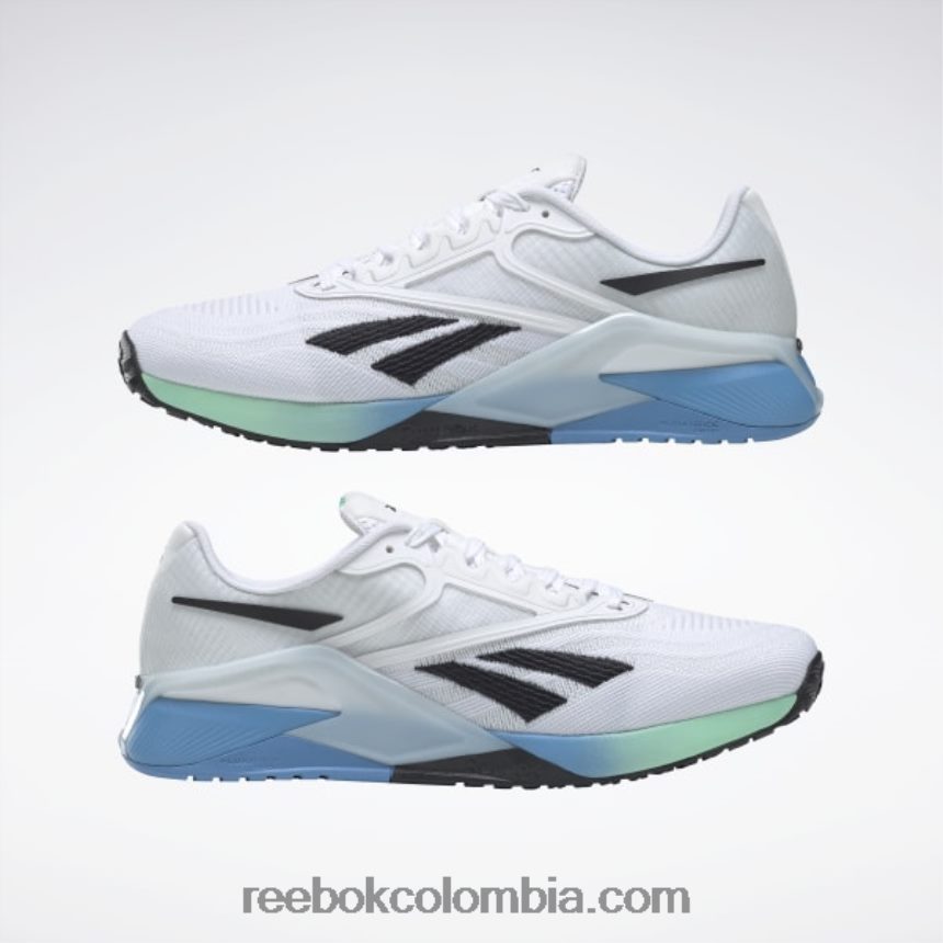 hombres blanco ftwr/azul esencial/menta indirecta zapatillas de entrenamiento nano x2 para hombre Reebok D260LP1060