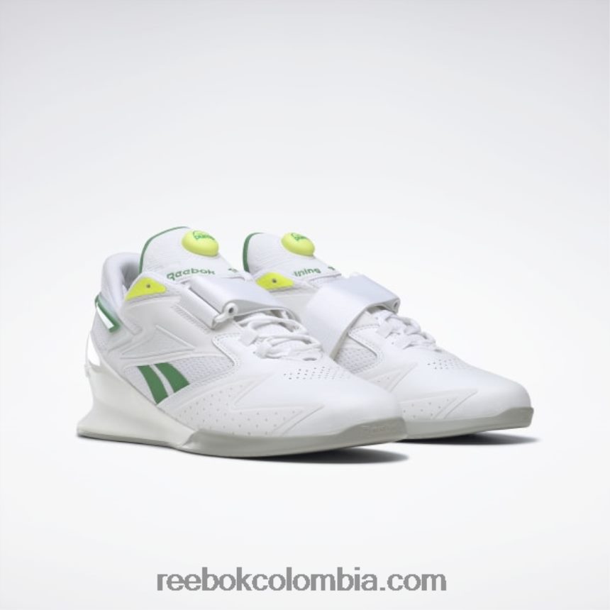 hombres blanco ftwr/verde glen/amarillo ácido solar zapatos de levantamiento de pesas para hombre legacy lifter iii Reebok D260LP1085