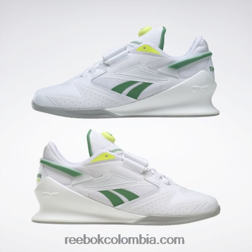 hombres blanco ftwr/verde glen/amarillo ácido solar zapatos de levantamiento de pesas para hombre legacy lifter iii Reebok D260LP1085