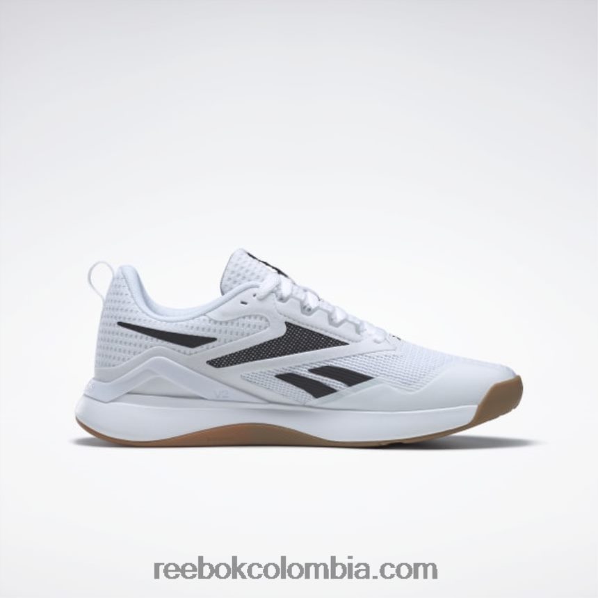hombres ftwr blanco/núcleo negro/reebok goma de mascar-03 zapatillas de entrenamiento nanoflex tr 2.0 hombre Reebok D260LP1103