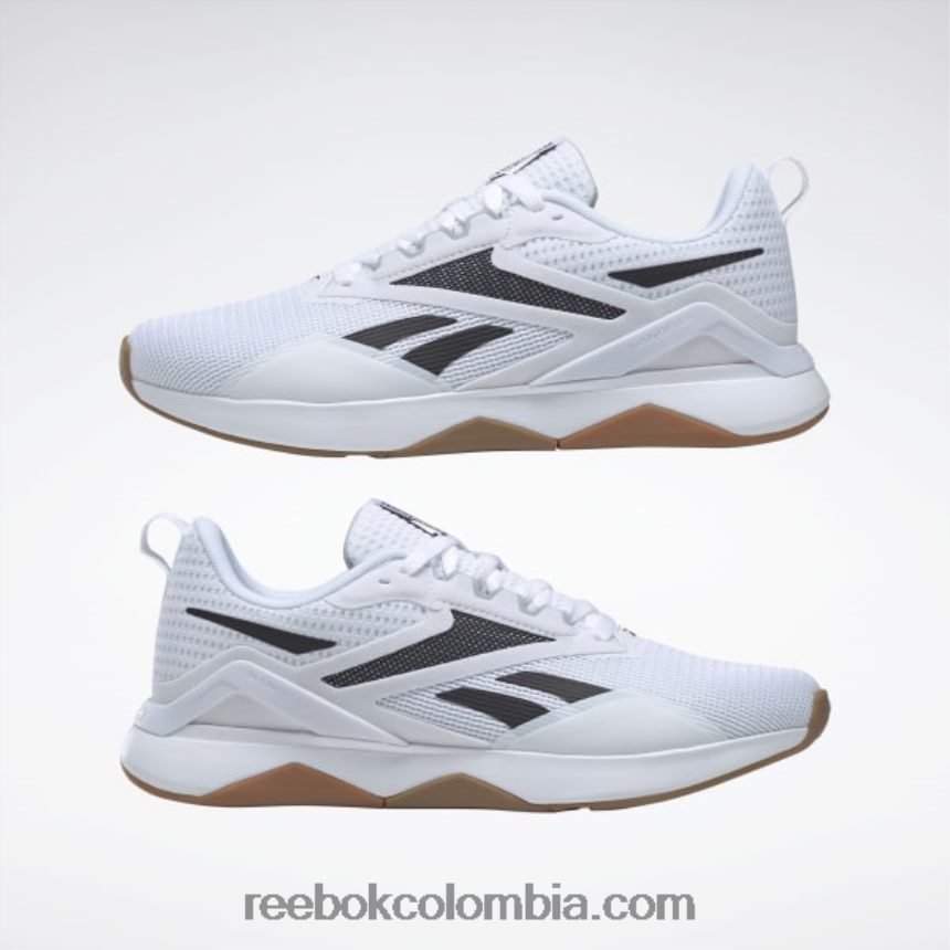 hombres ftwr blanco/núcleo negro/reebok goma de mascar-03 zapatillas de entrenamiento nanoflex tr 2.0 hombre Reebok D260LP1103