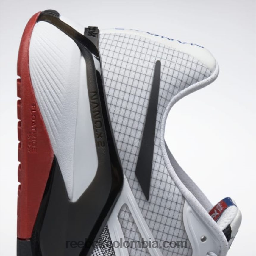 hombres ftwr blanco/núcleo negro/vector rojo zapatillas de entrenamiento nano x2 para hombre Reebok D260LP1099