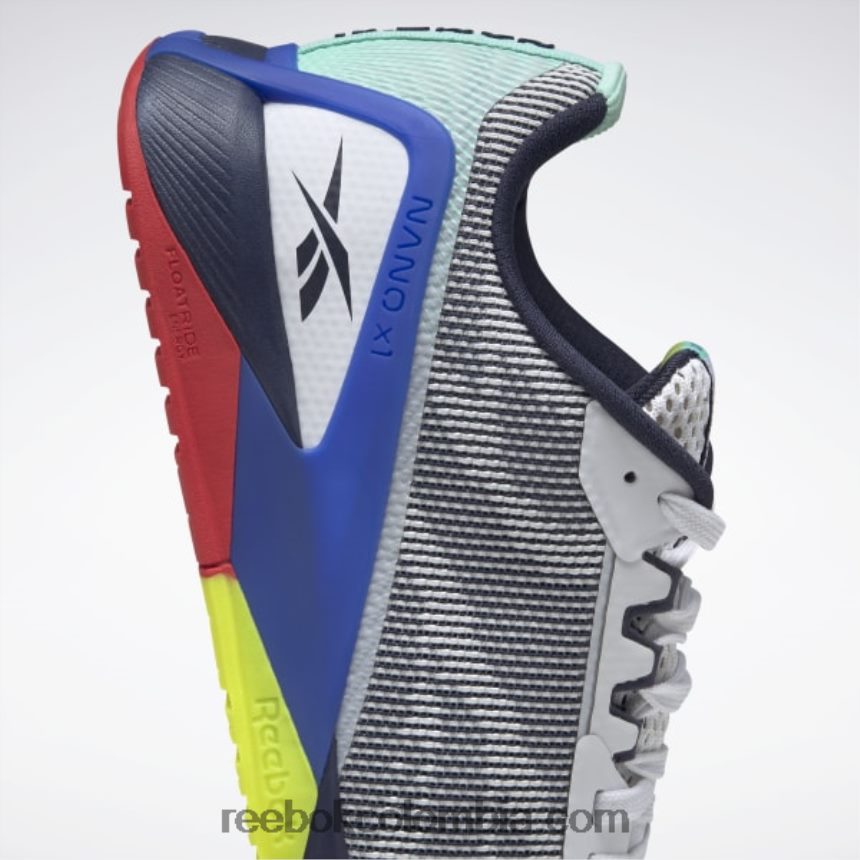 hombres ftwr blanco/vector azul marino/azul cancha zapatillas de entrenamiento de hombre nano x1 grit Reebok D260LP1087