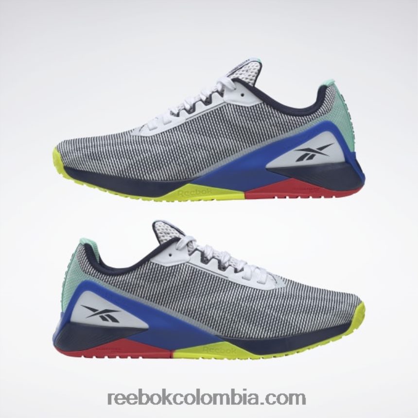 hombres ftwr blanco/vector azul marino/azul cancha zapatillas de entrenamiento de hombre nano x1 grit Reebok D260LP1087