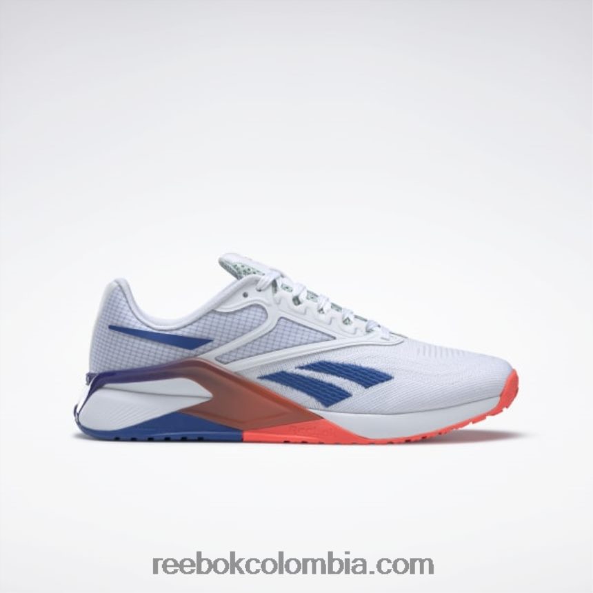 hombres ftwr blanco/vector azul/naranja bengala zapatillas de entrenamiento nano x2 para hombre Reebok D260LP1046