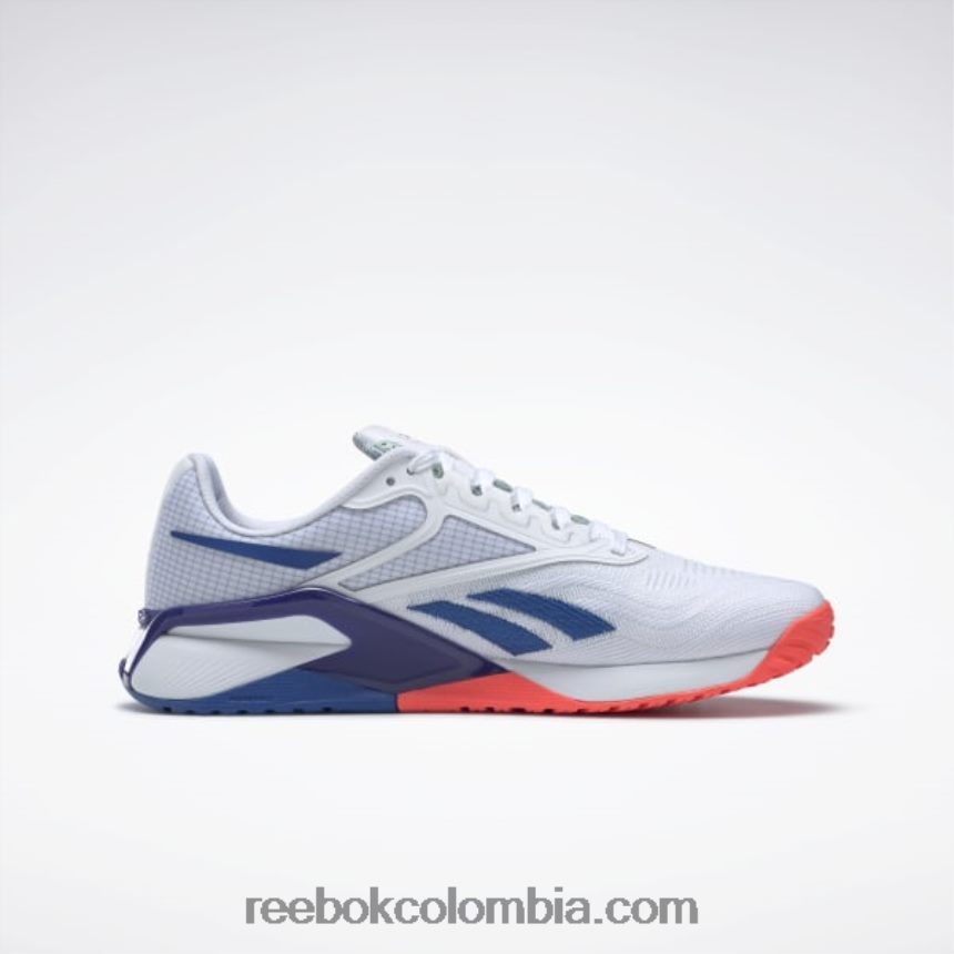 hombres ftwr blanco/vector azul/naranja bengala zapatillas de entrenamiento nano x2 para hombre Reebok D260LP1046