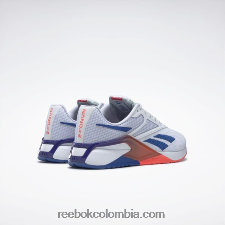 hombres ftwr blanco/vector azul/naranja bengala zapatillas de entrenamiento nano x2 para hombre Reebok D260LP1046