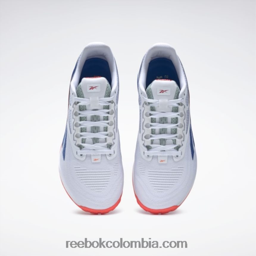 hombres ftwr blanco/vector azul/naranja bengala zapatillas de entrenamiento nano x2 para hombre Reebok D260LP1046