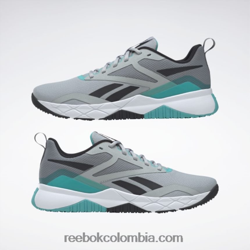 hombres gris puro 3/gris puro 5/verde azulado clásico zapatillas de entrenamiento nfx hombre Reebok D260LP1336