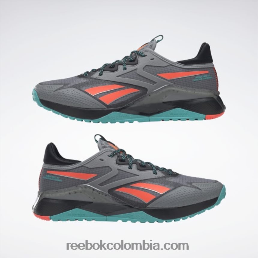 hombres gris puro 5/núcleo negro/verde azulado clásico zapatillas de entrenamiento nano x2 tr adventure hombre Reebok D260LP1063