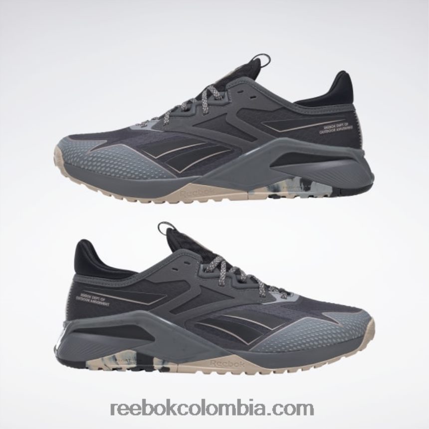 hombres gris puro 6/negro núcleo/crudo suave zapatillas de entrenamiento nano x2 tr adventure hombre Reebok D260LP1049