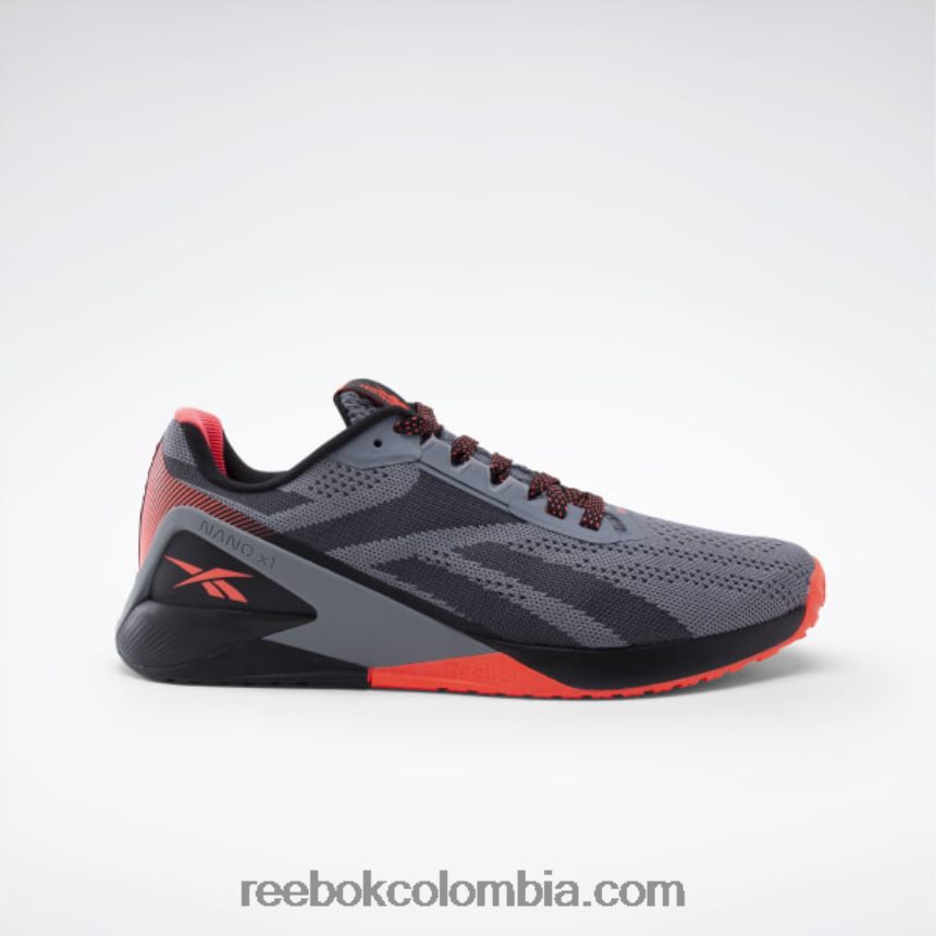 hombres núcleo negro/gris puro 5/naranja llamarada zapatillas de entrenamiento nano x1 para hombre Reebok D260LP1044