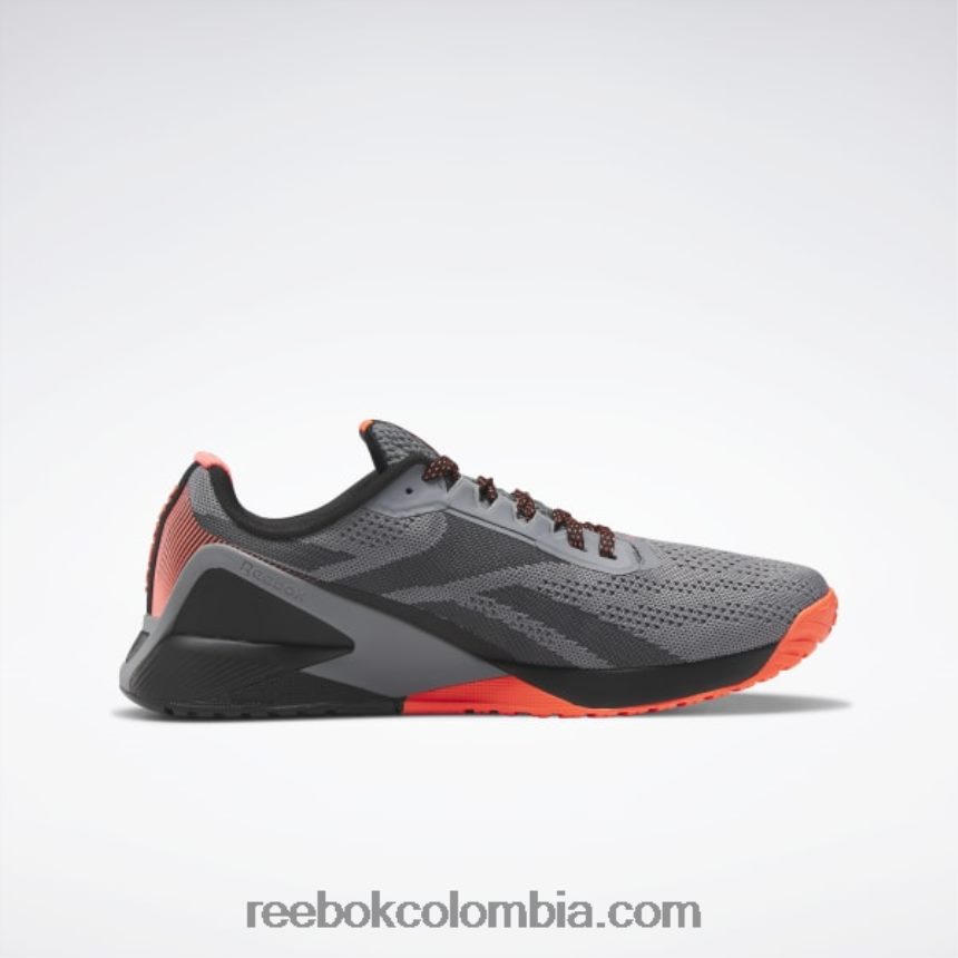 hombres núcleo negro/gris puro 5/naranja llamarada zapatillas de entrenamiento nano x1 para hombre Reebok D260LP1044