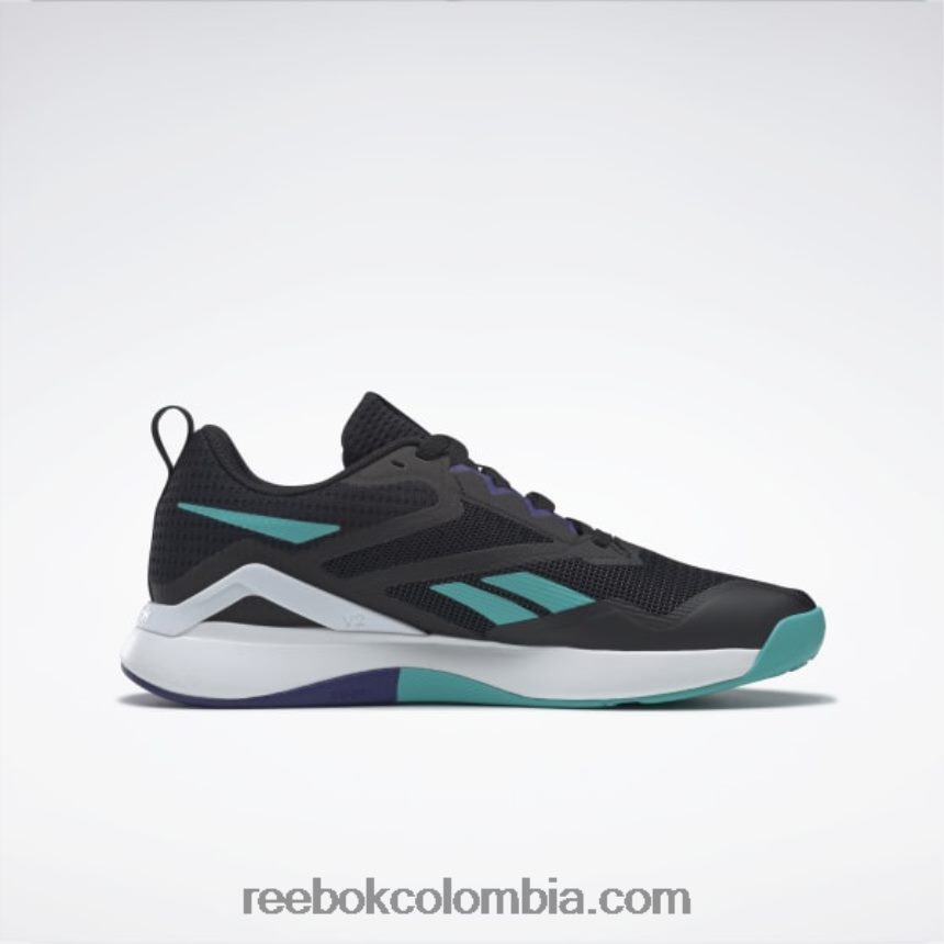 hombres negro básico/gris puro 8/verde azulado clásico zapatillas de entrenamiento nanoflex tr 2.0 hombre Reebok D260LP1128
