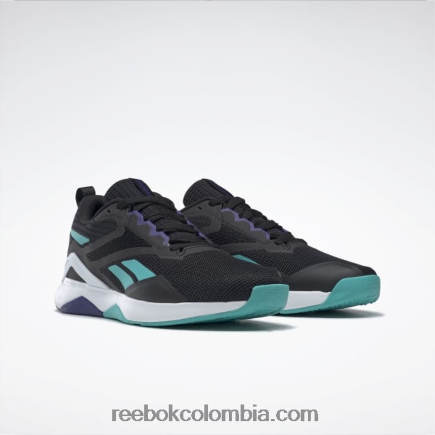 hombres negro básico/gris puro 8/verde azulado clásico zapatillas de entrenamiento nanoflex tr 2.0 hombre Reebok D260LP1128