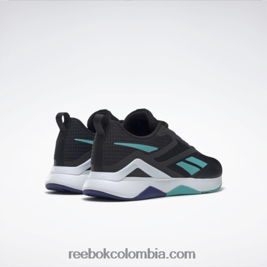 hombres negro básico/gris puro 8/verde azulado clásico zapatillas de entrenamiento nanoflex tr 2.0 hombre Reebok D260LP1128