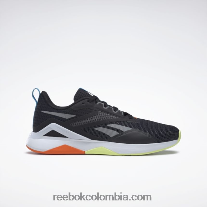 hombres negro núcleo/gris puro 6/naranja aplastante s23-r zapatillas de entrenamiento nanoflex tr 2.0 hombre Reebok D260LP1199