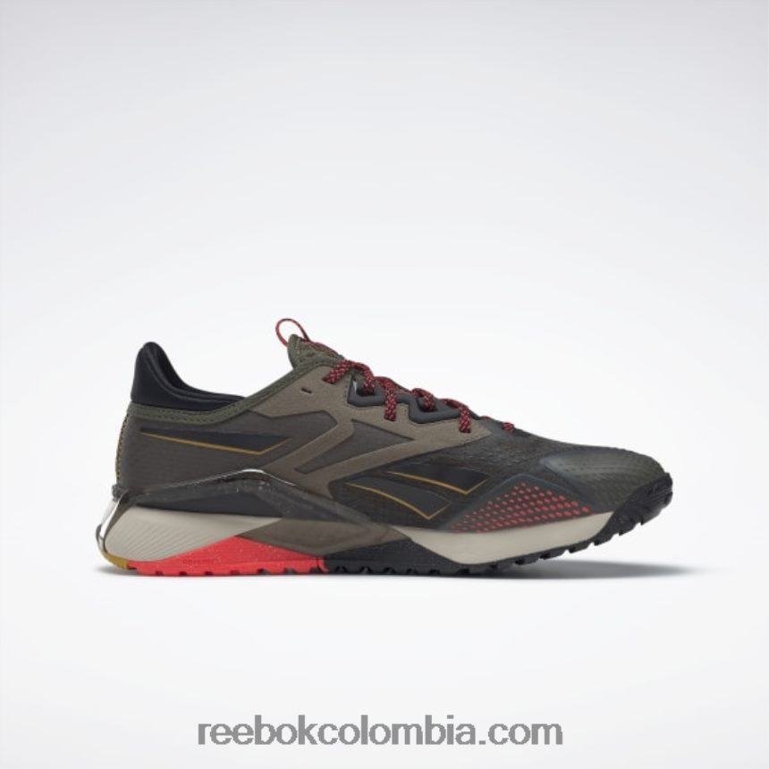 hombres verde militar/núcleo negro/cereza neón zapatillas de entrenamiento nano x2 tr adventure hombre Reebok D260LP1054