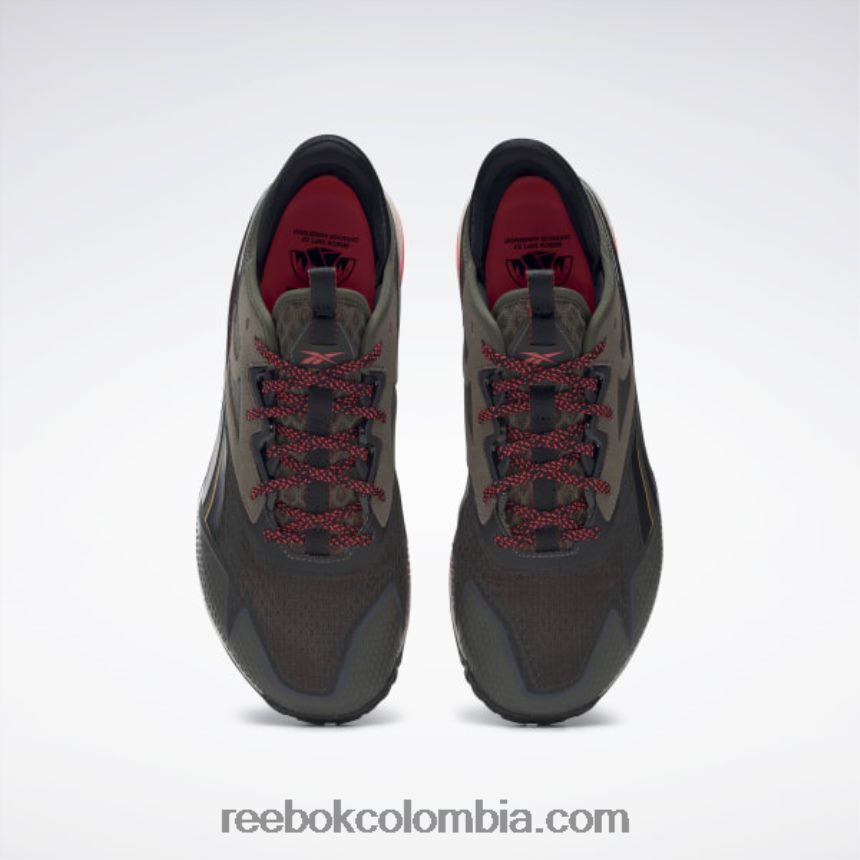hombres verde militar/núcleo negro/cereza neón zapatillas de entrenamiento nano x2 tr adventure hombre Reebok D260LP1054
