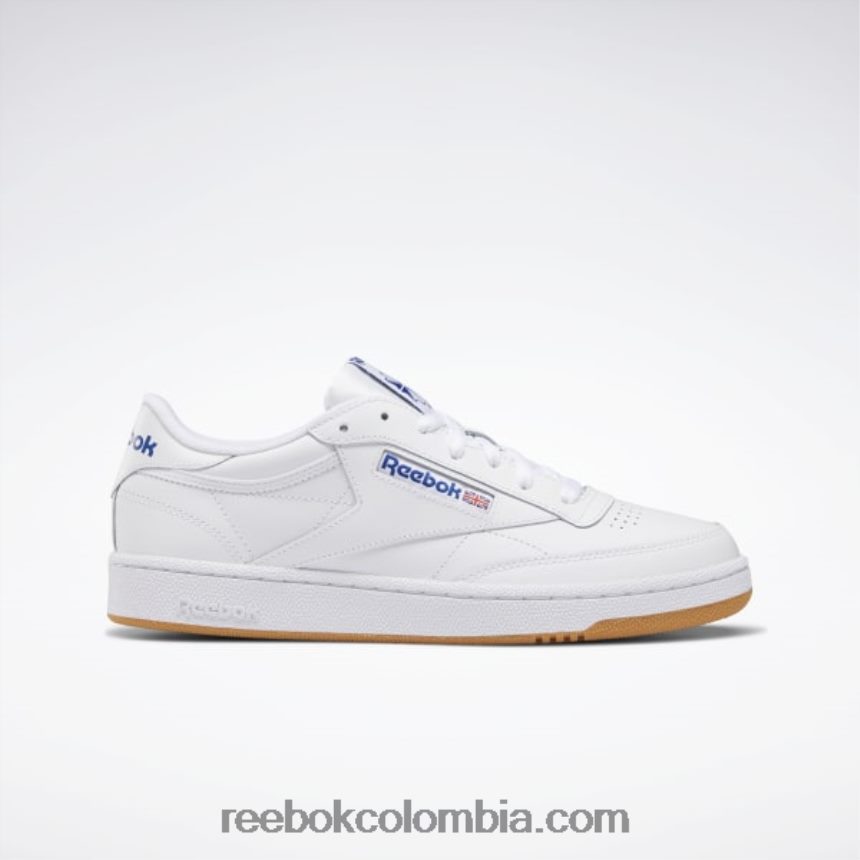 hombres blanco/azul rey/goma zapatillas club c 85 hombre Reebok D260LP1025