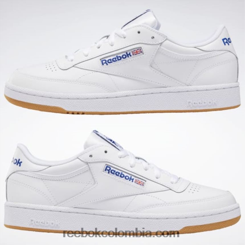 hombres blanco/azul rey/goma zapatillas club c 85 hombre Reebok D260LP1025